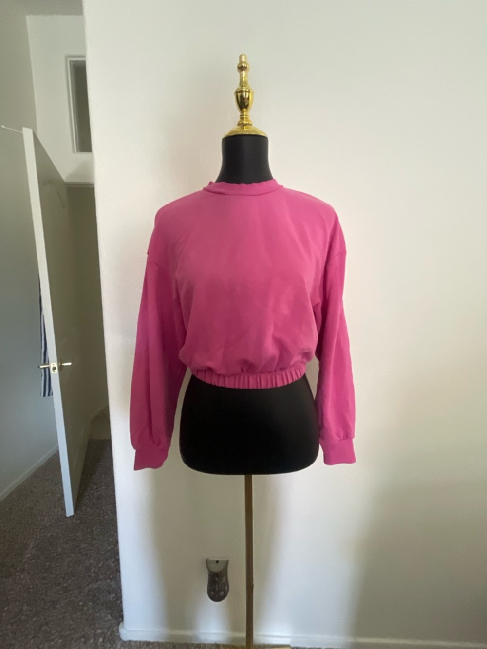 H&M Bright Pink Cropped Sweatshirt